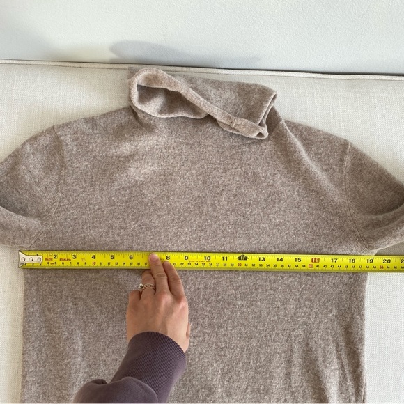 ANNE Taylor Wool Blend Turtleneck Tunic Sweater Oatmeal Size S - Picture 9 of 11